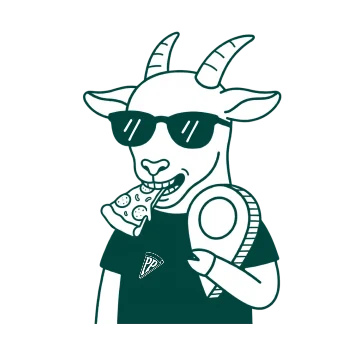 La mascotte chèvre de Plan Pizza