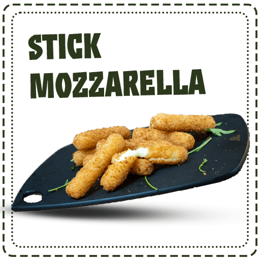 STICK MOZZARELLA à partager 4 ou 8 bâtonnets de mozzarella enrobés, sauce au choix chez plan pizza