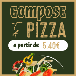 Promotion vente additionnelle pour composer sa pizza