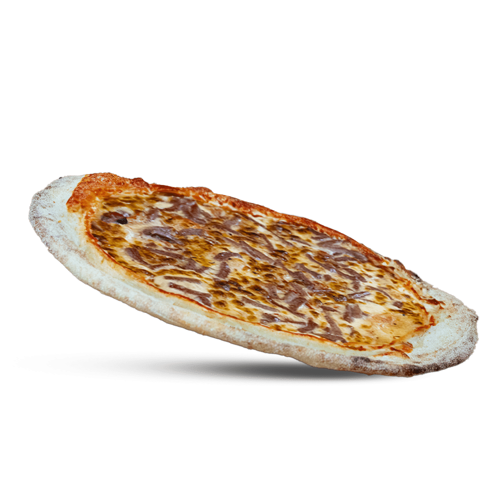 Pizza fermière Sauce tomate, lardons de dinde, mozzarella râpée disponible chez plan pizza